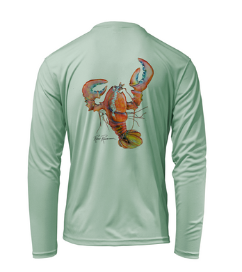 Ronnie Reasonover, The Lobster, Performance Long Sleeve Shirt in Sea Foam Green