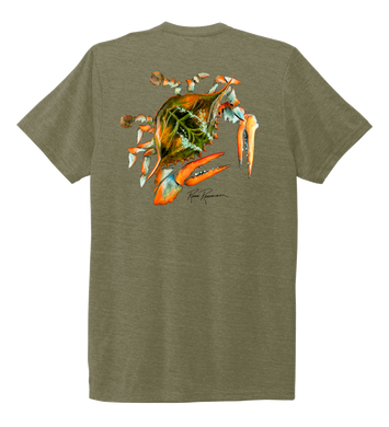 Ronnie Reasonover, The Crab, Crew Neck T-Shirt in Earthy Green