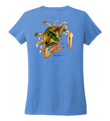 Ronnie Reasonover, The Crab, Women's V-neck T-shirt in Sky Blue