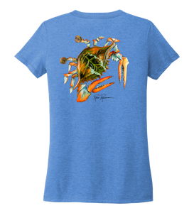 Ronnie Reasonover, The Crab, Women's V-neck T-shirt in Sky Blue