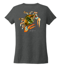 Load image into Gallery viewer, Ronnie Reasonover, The Crab, Women&#39;s V-neck T-shirt in Slate Black