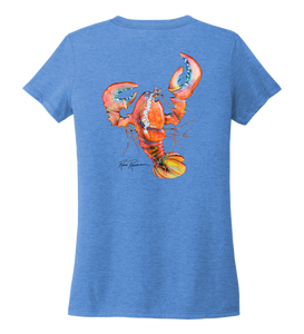 Ronnie Reasonover, The Lobster, Women's V-neck T-shirt in Sky Blue