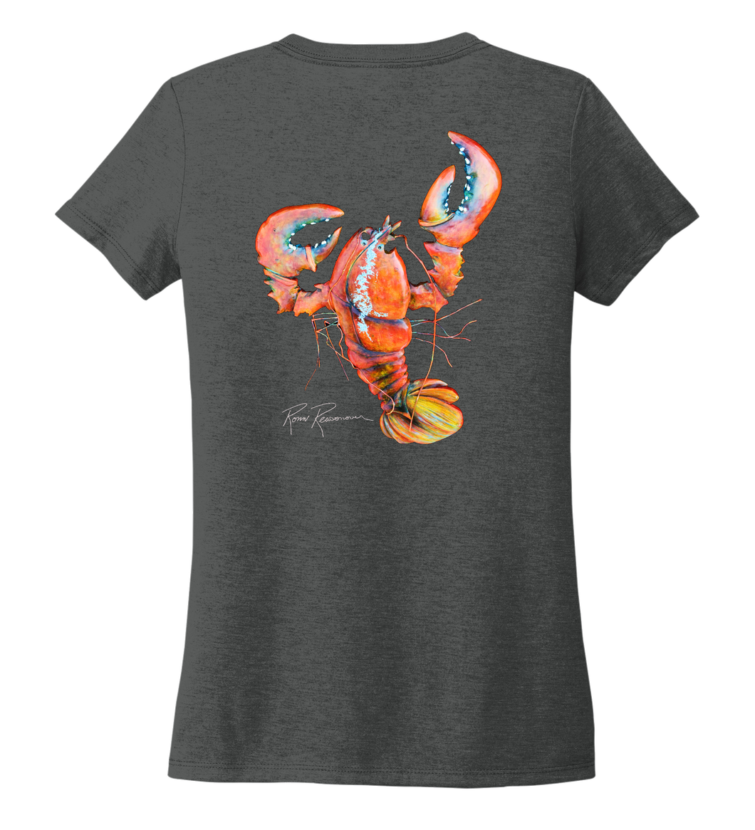 Ronnie Reasonover, The Lobster, Women's V-neck T-shirt in Slate Black