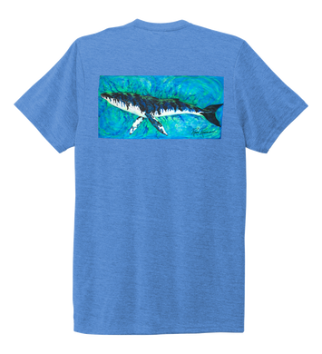 Ronnie Reasonover, The Whale, Crew Neck T-Shirt in Sky Blue