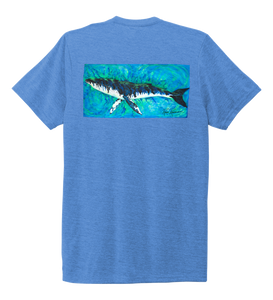 Ronnie Reasonover, The Whale, Crew Neck T-Shirt in Sky Blue