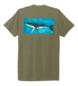 Ronnie Reasonover, The Whale, Crew Neck T-Shirt in Earthy Green