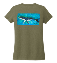 Load image into Gallery viewer, Ronnie Reasonover, The Whale, Women&#39;s V-neck T-shirt in Earthy Green