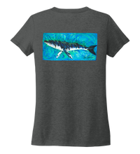 Load image into Gallery viewer, Ronnie Reasonover, The Whale, Women&#39;s V-neck T-shirt in Slate Black