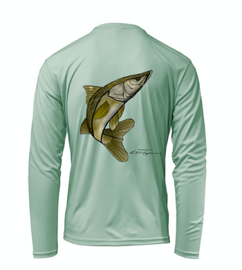 Colin Thompson, Snook, Performance Long Sleeve Shirt in Sea Foam Green