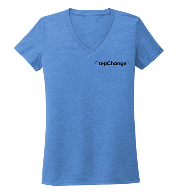 StepChange Women's V-neck T-shirt in Sky Blue