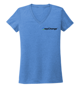 Alexandra Catherine, Palm Trees, Women's V-neck T-shirt in Sky Blue