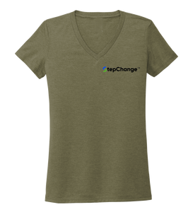 Ronnie Reasonover, The Whale, Women's V-neck T-shirt in Earthy Green