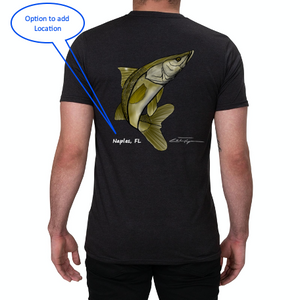 Colin Thompson, Snook, Crew Neck T-Shirt in Slate Black